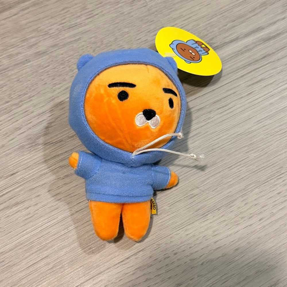 Kakao Friends Ryan Hoodie Plush Blue Hoodie Lion Character Kids Small NWT